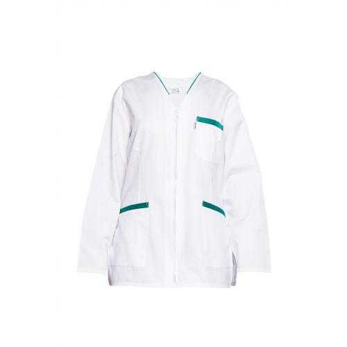 Bluza medicala dama alba cu vip colorat model 03ml, cu...