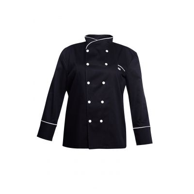 Tunica bucatar model barbatesc bb02c, negru, cu 2 randuri de capse