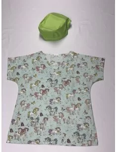Bluza medicala imprimata model 15 - unicorni 03