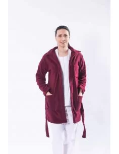 Halat medical polar, unisex, cu cordon si buzunare, in...