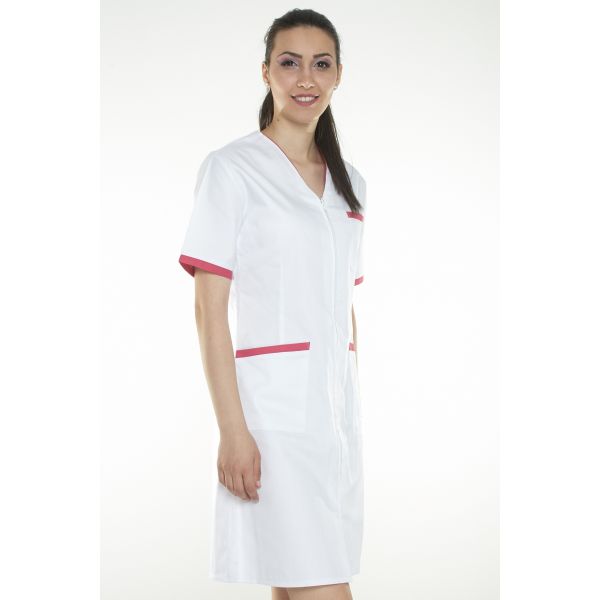 Sarafan alb cu insertie colorata